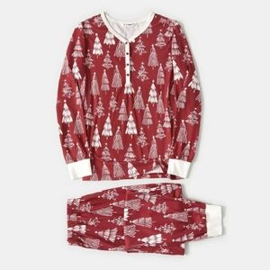 🖤PatPat Red Christmas Tree Jogger Pajama Set